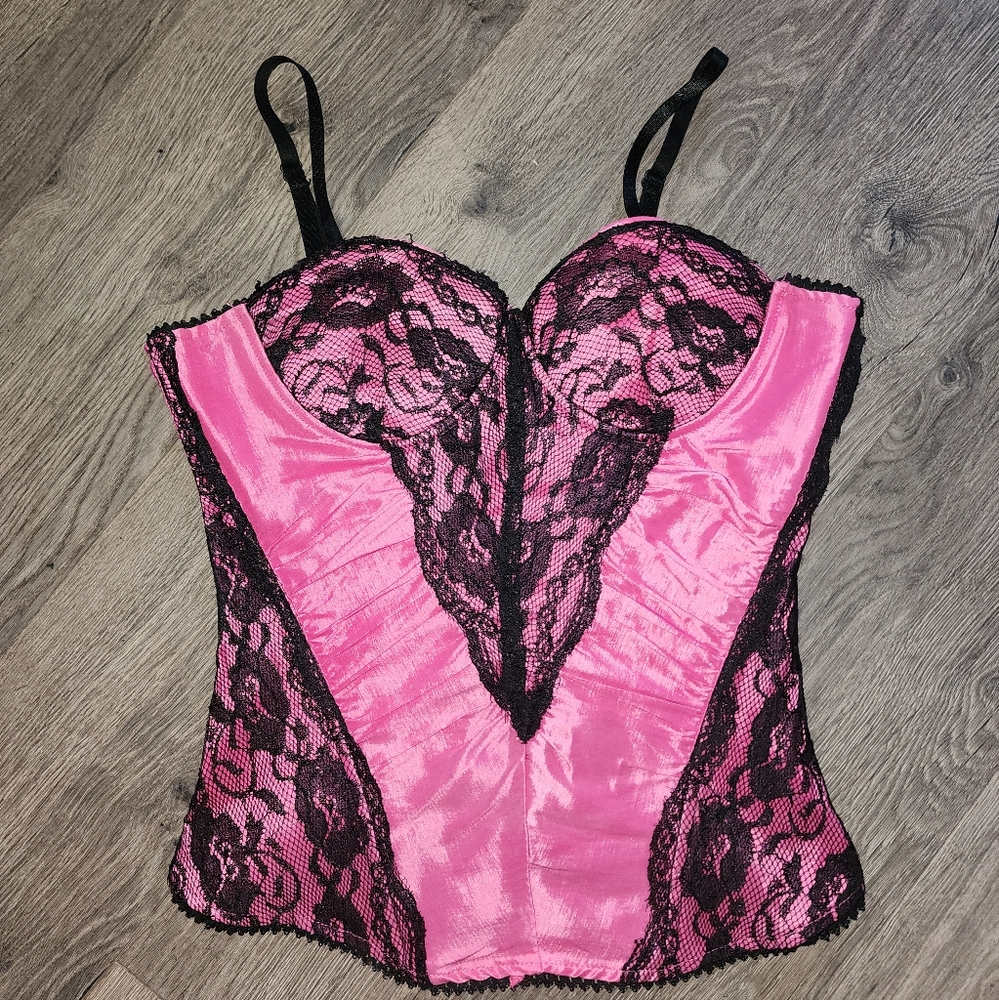 Y2k Wet Seal pink and black corset